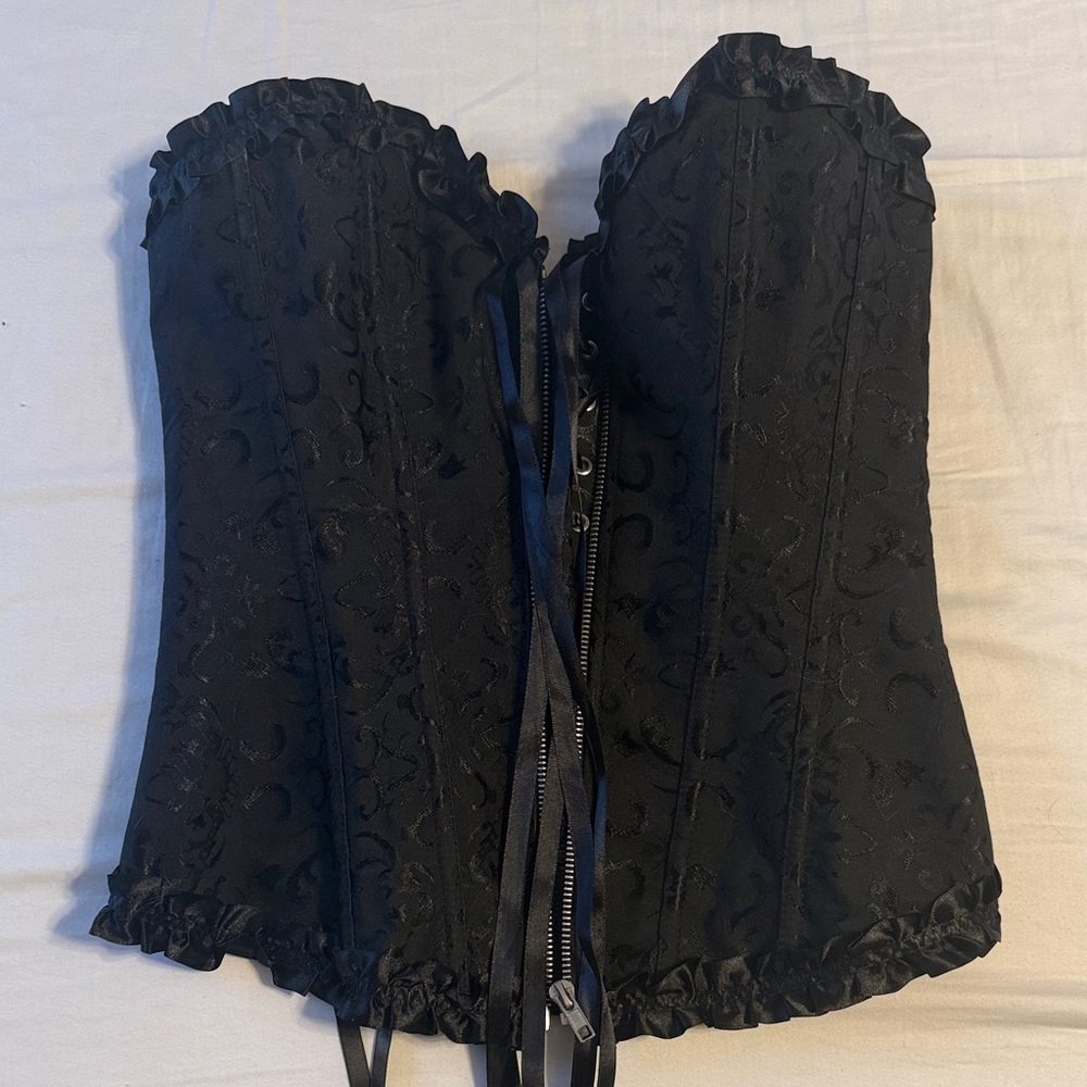 Adore Me Black Lace Corset Chemise